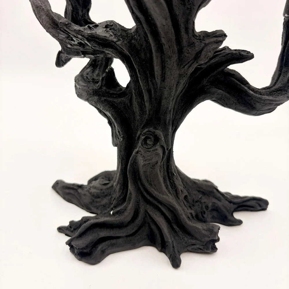 Spooky Boutique Black Gnarled Tree Candelabra 5 Arm Halloween Gothic Decor